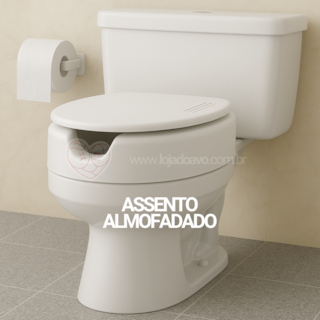 Assento Sanitário Elevado 13,5cm Almofadado - Com Tampa