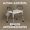 Banco de Banho em Alumínio - Com Alça Lateral