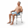 Banqueta de Banho Ajustável com Encosto e Apoio de Braço