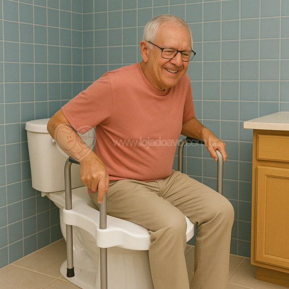Barra de Apoio e Assento Elevado para Vaso Sanitário - Sit V
