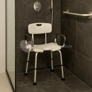 Cadeira de Banho com Braço Escamoteável