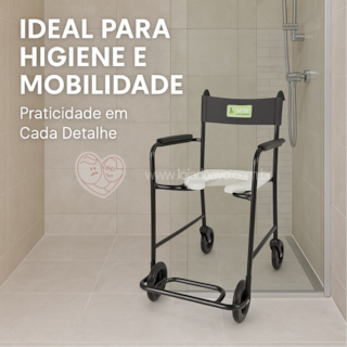 Cadeira de Banho com Rodas Giratórias