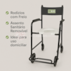 Cadeira de Banho com Rodas Giratórias