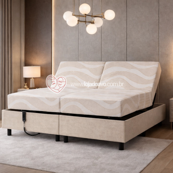 Cama Casal Motorizada Bipartida
