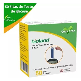 Fita Para Teste De Glicose Code Free G-423s Bioland C/50 Un