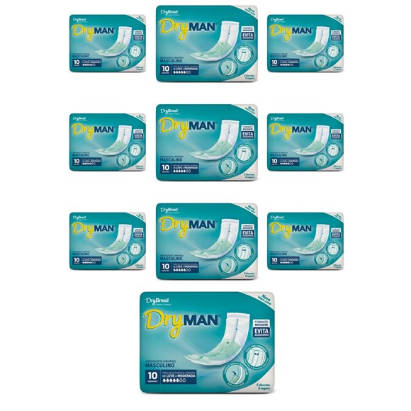 Kit com 10 pacotes - Absorvente Masculino Dry Man