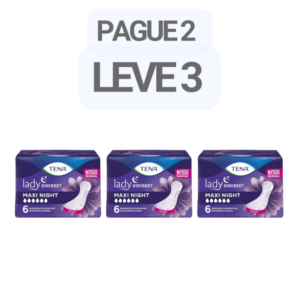 PAGUE 2 LEVE 3 - Absorvente Feminino Tena Maxi Night