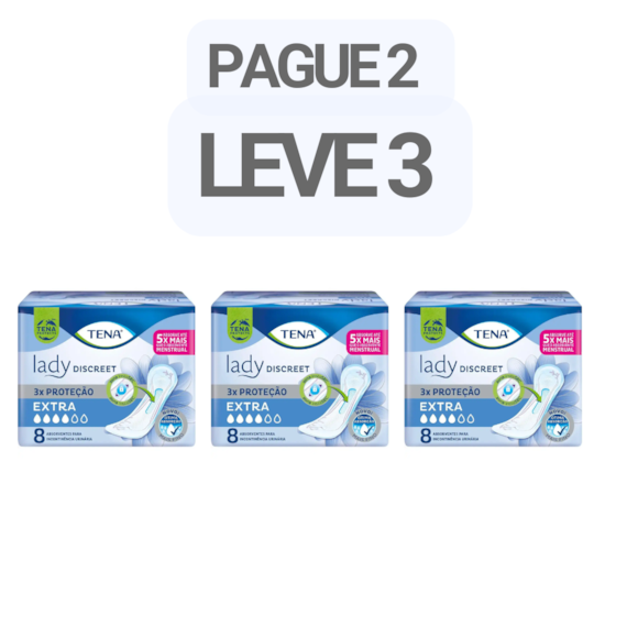 PAGUE 2 LEVE 3 - Absorvente Lady Discreet Extra