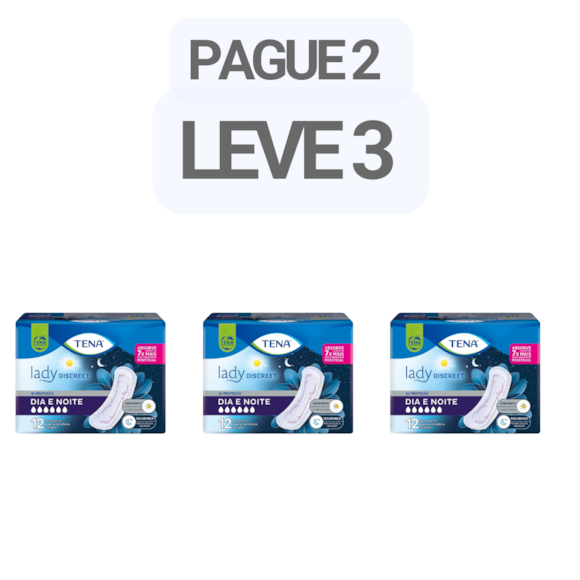 PAGUE 2 LEVE 3 - Absorvente Tena Lady Dia e Noite