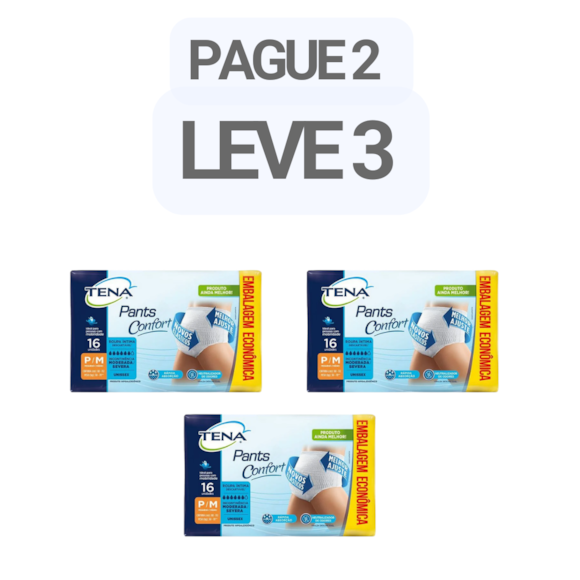 PAGUE 2 LEVE 3 - Fralda Tena Pants Confort