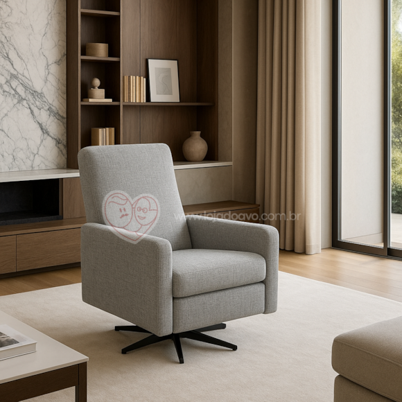 Poltrona Giratória Reclinável Manual - Sky