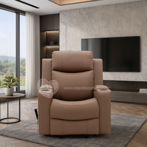 Poltrona Reclinável Elétrica TheraLift Royal - Mocha Mousse