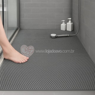 Tapete Antiderrapante Para Área Molhada 1MX1,20M Cinza S-KAP